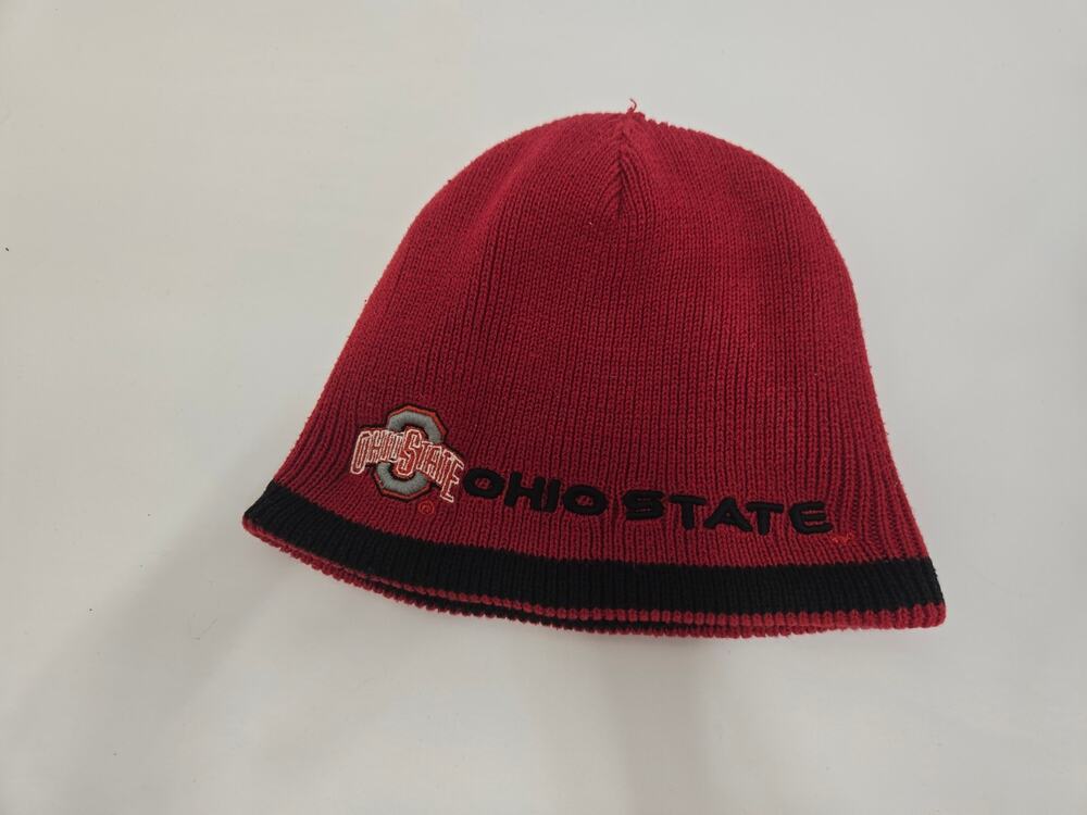 Ohio State Buckeyes Reversible Knit Beanie Black Red NCAA Skull Cap No Tags